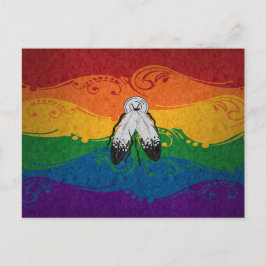 Postal Bandera del Orgullo de Dos Espíritus Fancy Swoopy