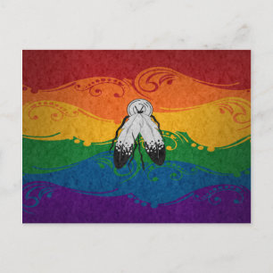 Postal Bandera del Orgullo de Dos Espíritus Fancy Swoopy 