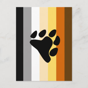 Postal Bandera del Orgullo de los Osos con Pata