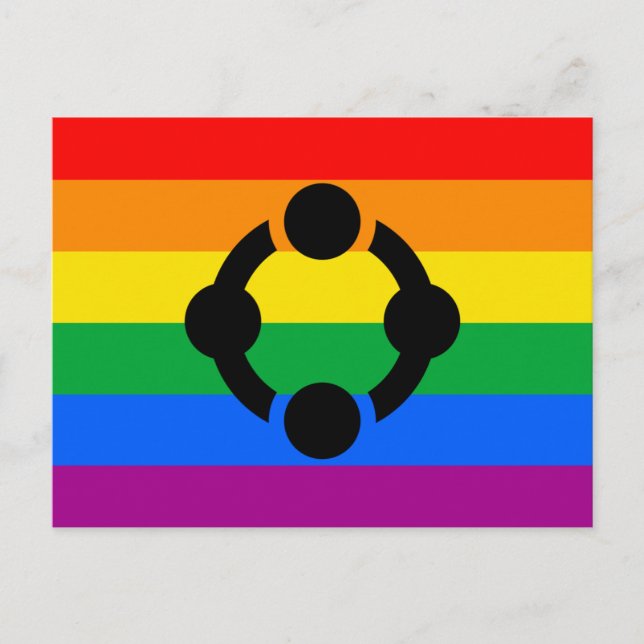 Postal Bandera del Orgullo de Niche Arcoíris (Anverso)