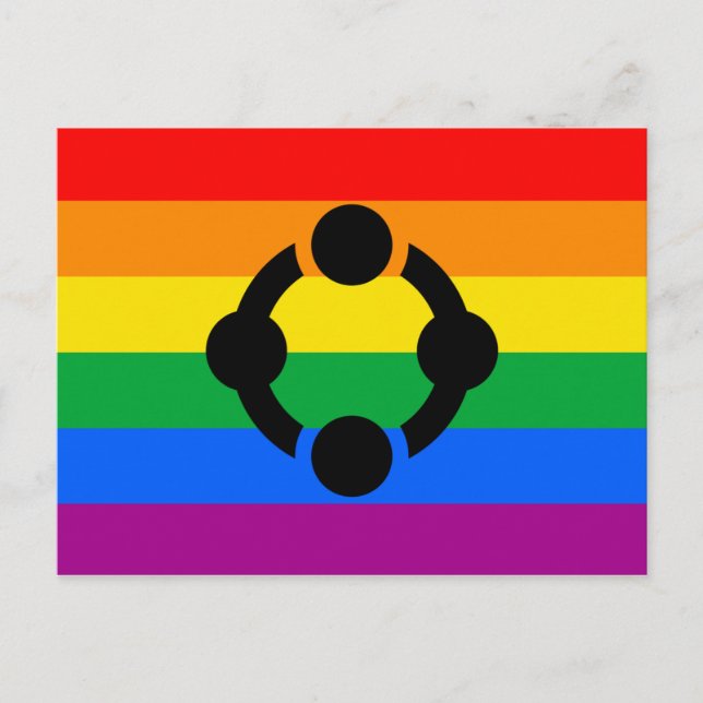 Postal Bandera del Orgullo de Niche Arcoíris (Anverso)