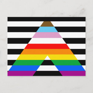 Postal Bandera del Orgullo del Aliado del Progreso LGBTQ