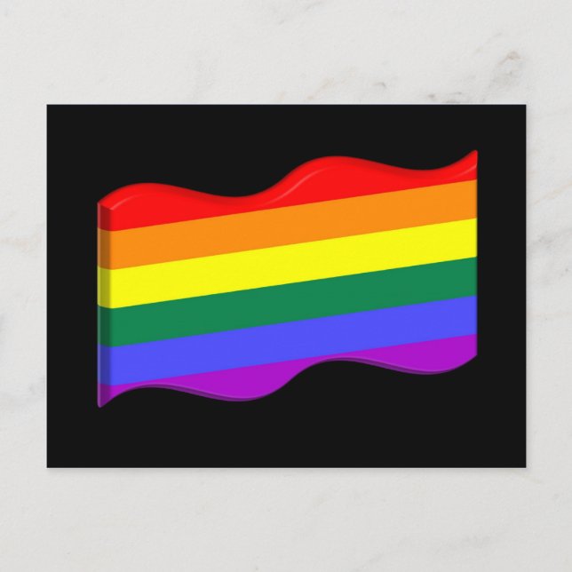 Postal Bandera del Orgullo Gay 3D (Anverso)