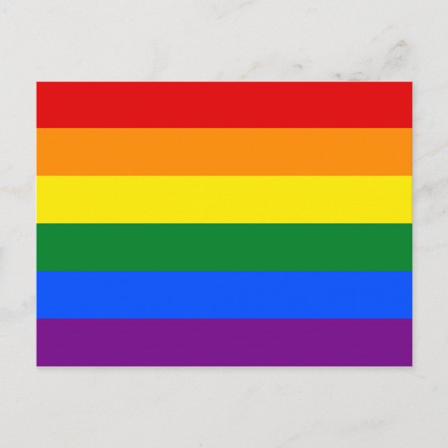 Postal Bandera del Orgullo Gay Arcoiris (Anverso)