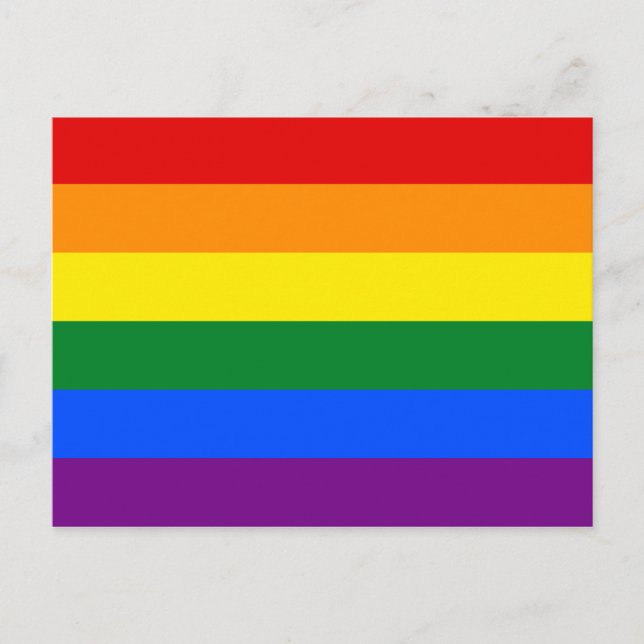 Postal Bandera del orgullo gay arcoiris LGBT (Anverso)
