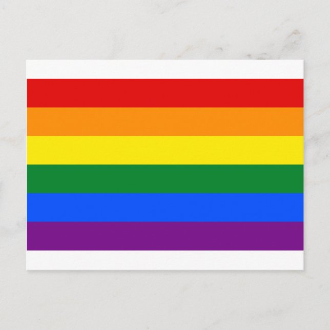 Postal Bandera del Orgullo Gay Arcoiris LGBT (Anverso)