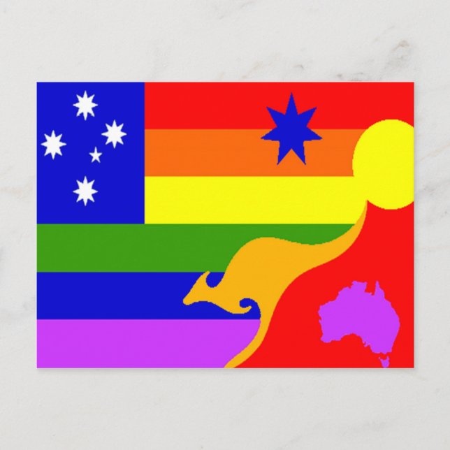 Postal Bandera del orgullo gay australiano (Anverso)