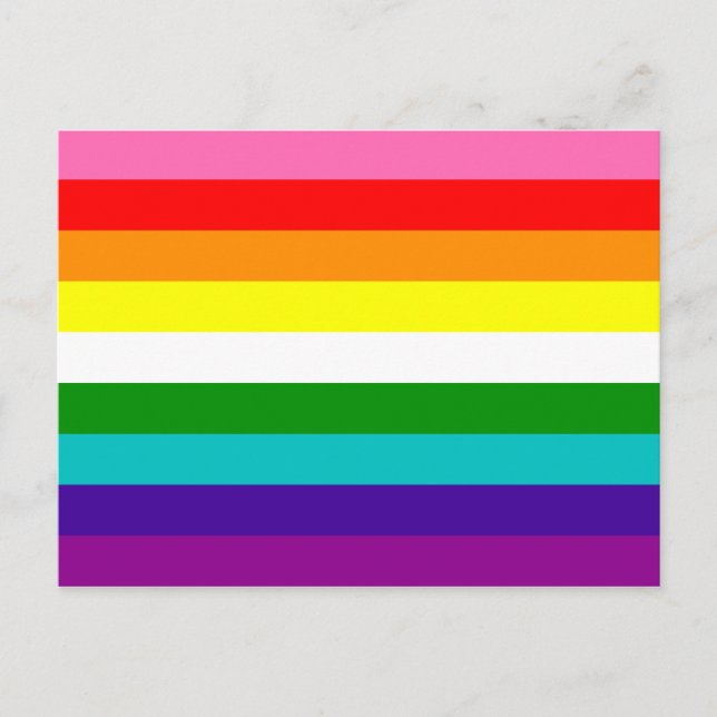 Postal Bandera del Orgullo Gay con 9 franjas (Anverso)