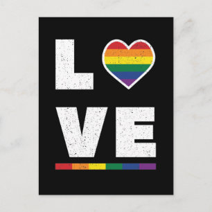 Postal Bandera del Orgullo Gay LGBTQ Molesta Amor Grunge