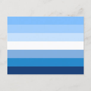 Postal Bandera del Orgullo Gay Masculino (Azul)