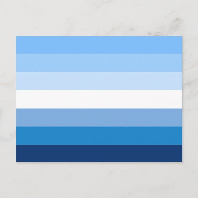 Postal Bandera del Orgullo Gay Masculino (Azul) (Anverso)