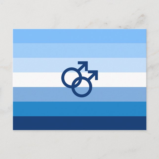 Postal Bandera del Orgullo Gay Masculino MLM (Anverso)
