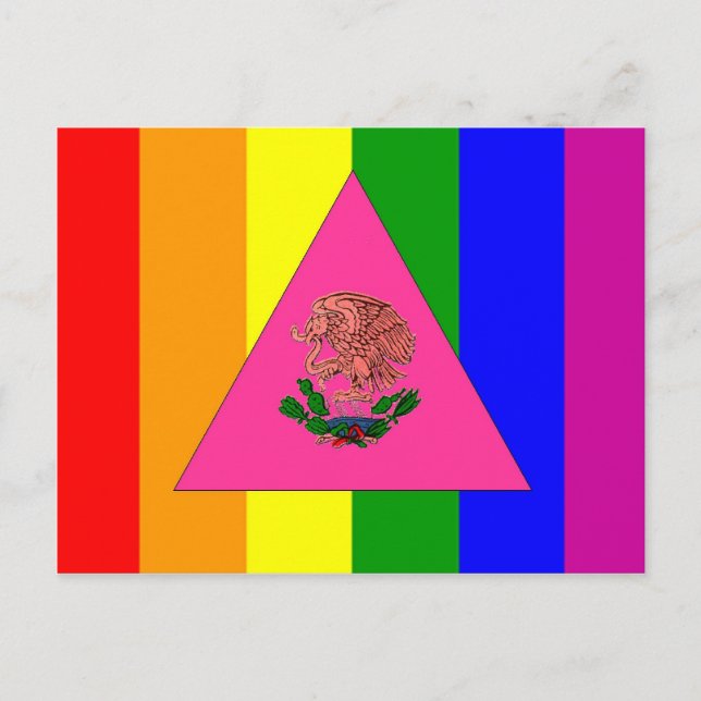 Postal Bandera del Orgullo Gay Mexicano (Anverso)