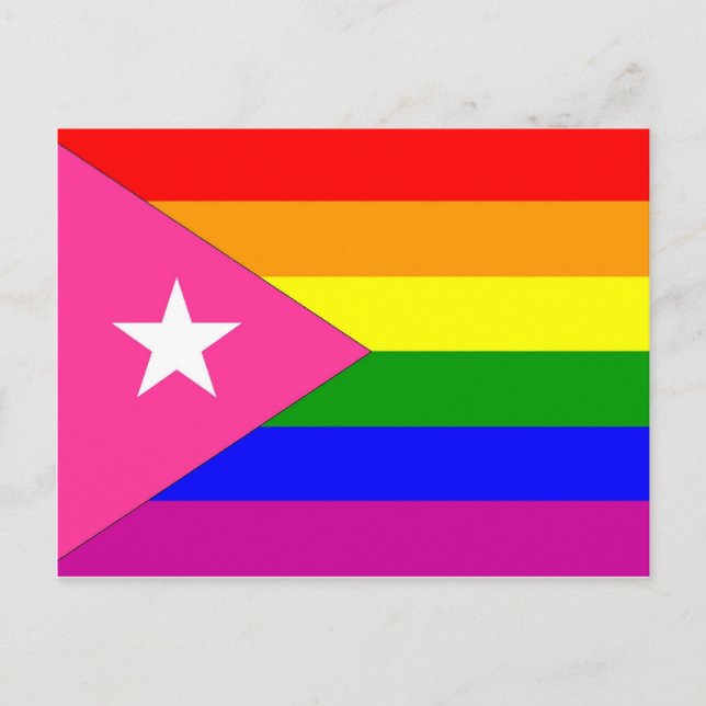 Postal Bandera del Orgullo Gay Puertorriqueño (Anverso)
