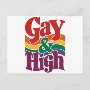 Postal Bandera Del Orgullo Gay Y De Alto Retro LGBTQ