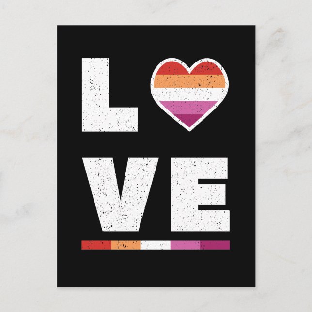 Postal Bandera del Orgullo Lésbico LGBTQ Molesta Amor Gru (Anverso)