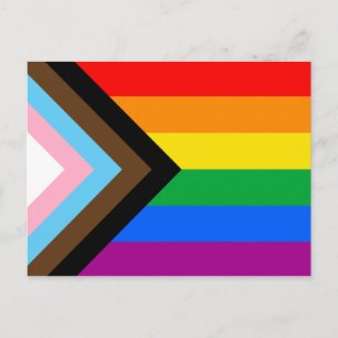 Postal Bandera del orgullo LGBTQ+ Progress