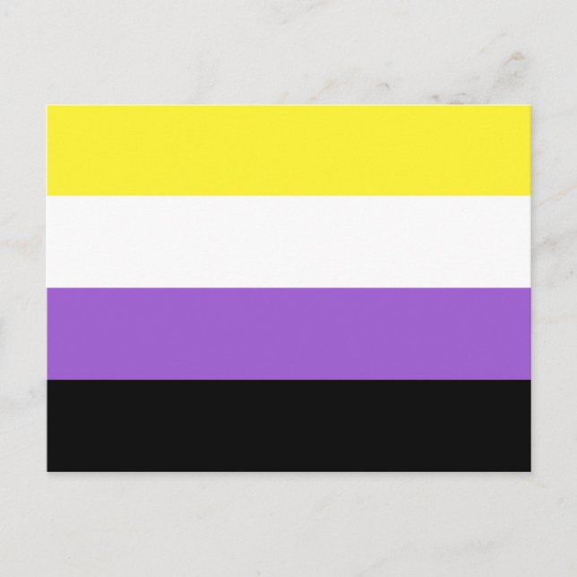 Postal Bandera del Orgullo no binario (Anverso)