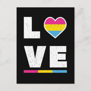 Postal Bandera del Orgullo Pansexual LGBTQ Molesta Amor G