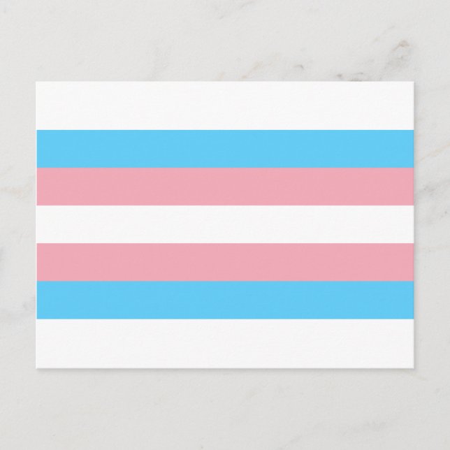 Postal Bandera del Orgullo Transgénero - Arcoiris LGBT (Anverso)