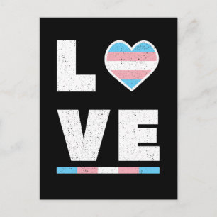 Postal Bandera del orgullo transgénero LGBT afligida por