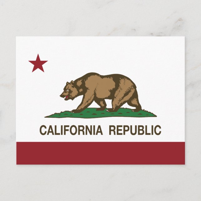 Postal Bandera del oso de la República de California (Anverso)