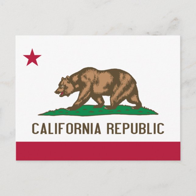 Postal Bandera del oso de la República de California: Est (Anverso)