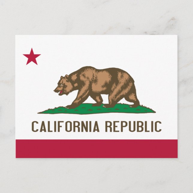 Postal Bandera del oso de la República de California: Est (Anverso)