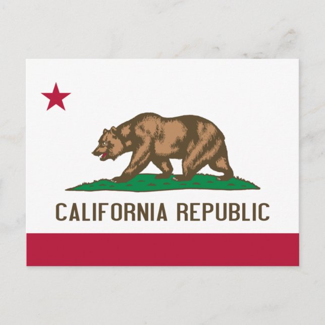 Postal Bandera del oso de la República de California: Est (Anverso)
