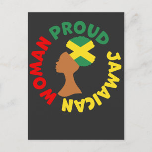 Postal Bandera del país jamaiquino refuerza a una mujer j