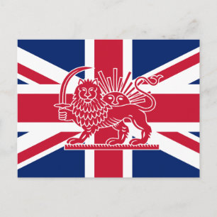 Postal Bandera del patrimonio británico-iraní León y So
