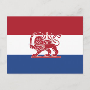Postal Bandera del patrimonio holandés iraní del león y e