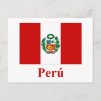 Bandera del Perú con nombre en español