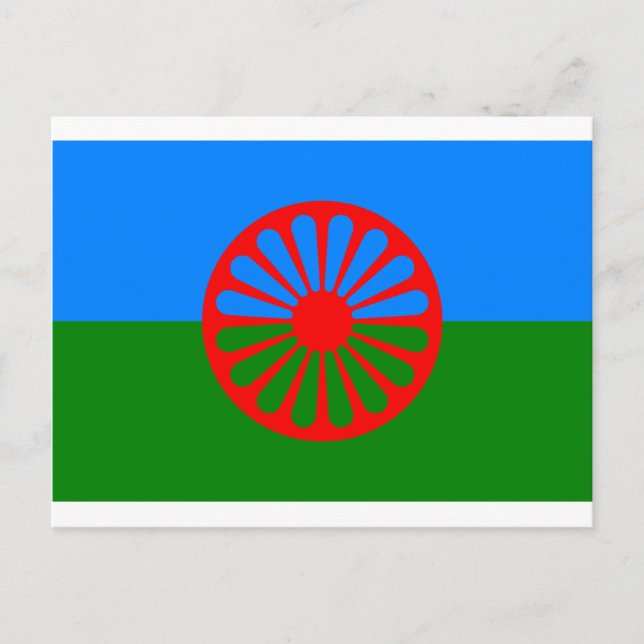 Postal Bandera del pueblo romaní - Bandera romaní (Anverso)