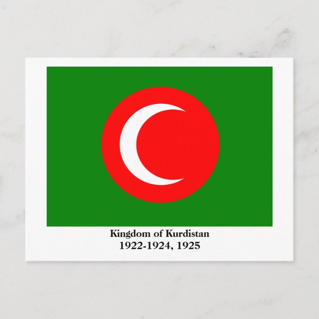 Postal Bandera del Reino del Kurdistán (1922-1924, 1925) (Anverso)