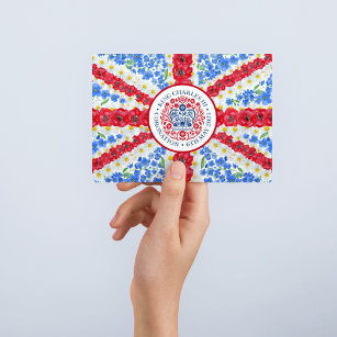Postal Bandera del Reino Unido del emblema de la coronaci