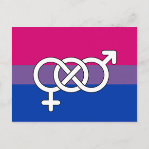 Postal Bandera del Símbolo de Orgullo Bisexual