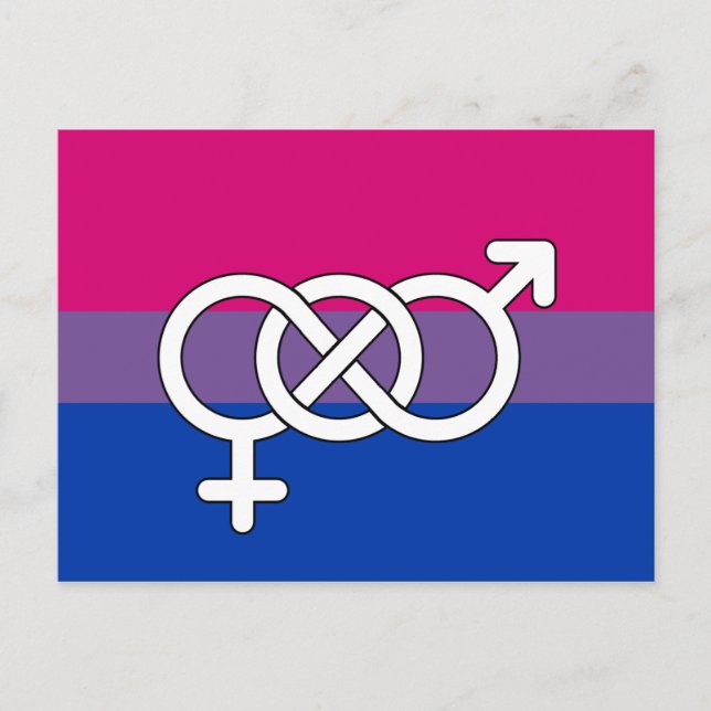 Postal Bandera del Símbolo de Orgullo Bisexual (Anverso)