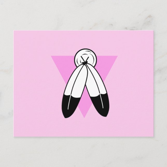 Postal Bandera del Triángulo Rosa de Dos Espíritus (Anverso)