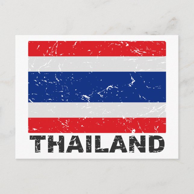 Postal Bandera del vintage de Tailandia (Anverso)