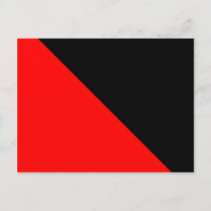 Postal Bandera diagonal negra y roja