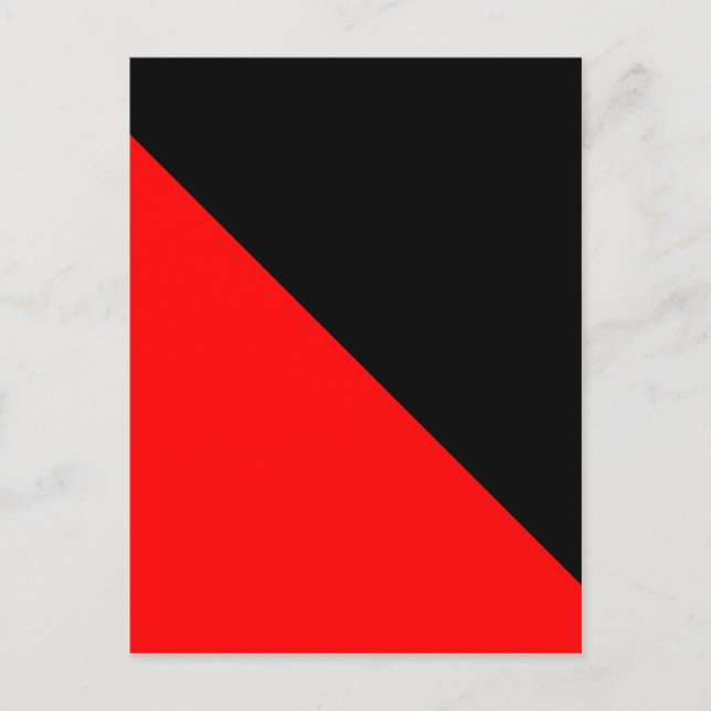 Postal Bandera diagonal negra y roja (Anverso)