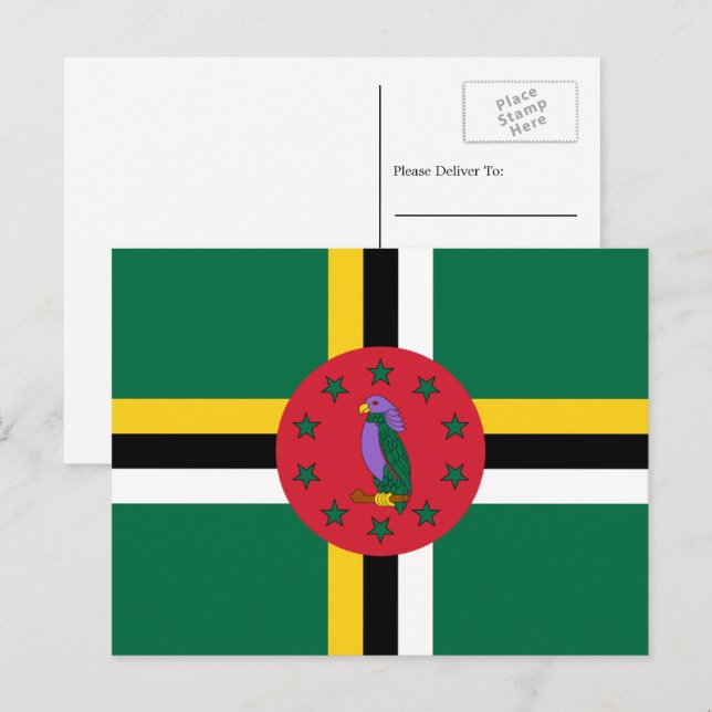 Postal Bandera dominicana, Bandera de Dominica (Anverso / Reverso)