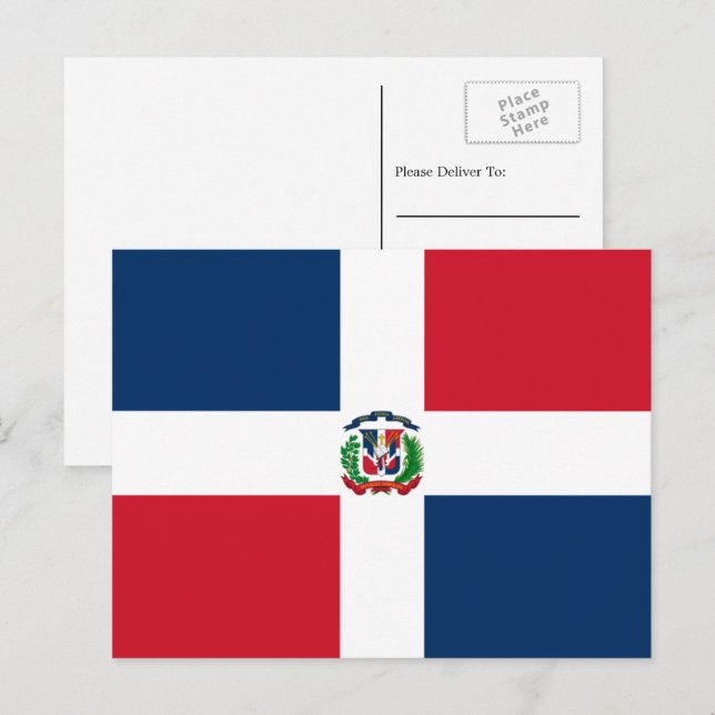 Postal Bandera dominicana, Bandera de la República Domini (Anverso / Reverso)