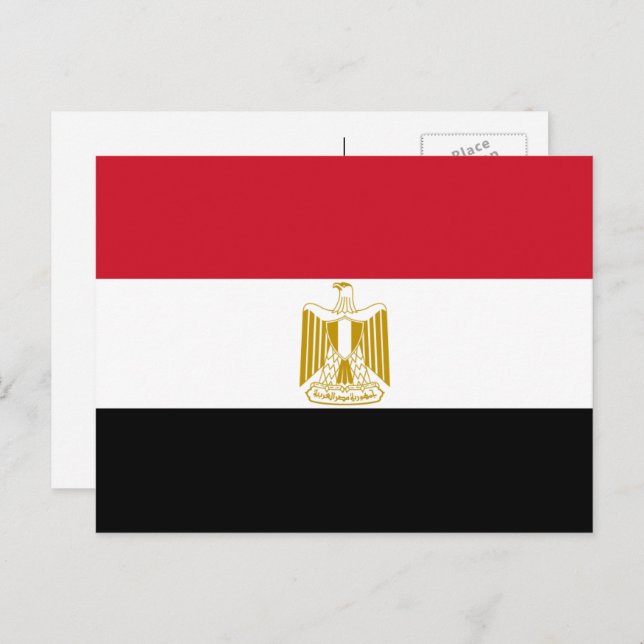 Postal Bandera egipcia, bandera de Egipto (Anverso / Reverso)