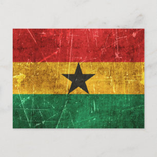 Postal Bandera envejecida y rasgada de Ghana