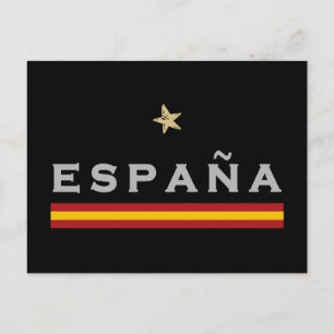 Postal Bandera española de hinchas de fútbol de camiseta
