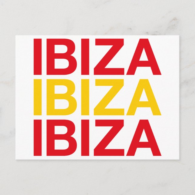 Postal Bandera española de IBIZA (Anverso)