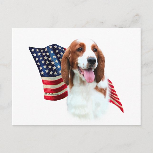 Postal Bandera española de Welsh Springer (Anverso)