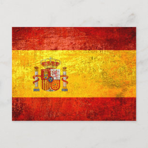Postal Bandera española Grunge retro vintage